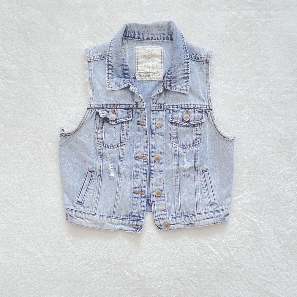 Distress Cropped Denim Jacket